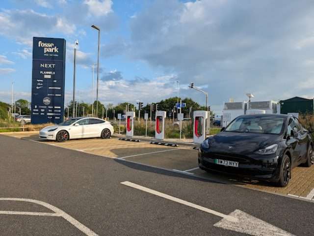 Tesla Supercharger in Leicester United Kingdom of Great Britain and Northern Ireland