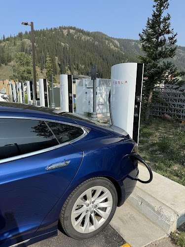 Tesla Supercharger EV Charging Station at Camp Hale Coffee