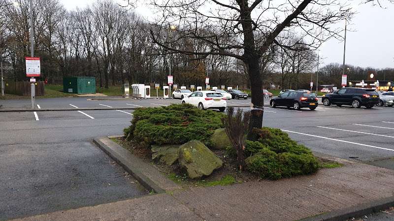Tesla Supercharger EV Charging Station at Hartshead Moor services