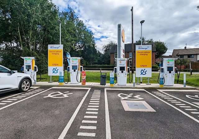 Shell Recharge Charging Station in Uttoxeter United Kingdom of Great Britain and Northern Ireland