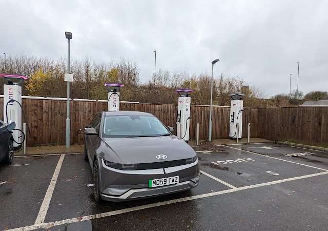 IONITY Charging Station in Peterborough United Kingdom of Great Britain and Northern Ireland