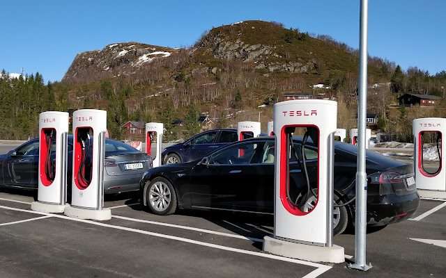 Tesla Supercharger in Ørskog Norway 6240
