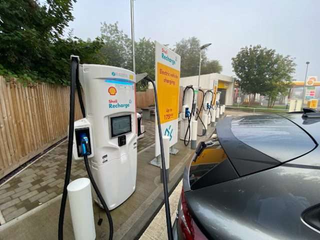 Shell Recharge Charging Station in Cheltenham United Kingdom of Great Britain and Northern Ireland