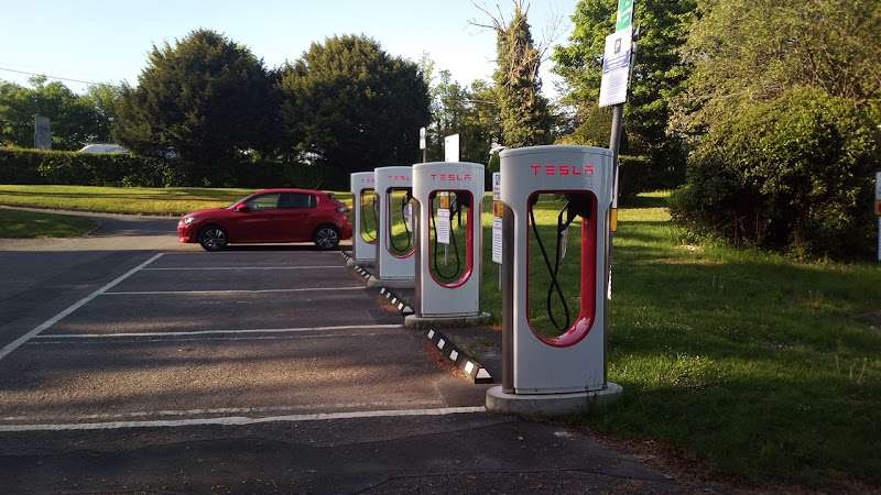 Tesla Supercharger EV Charging Station at Tongham