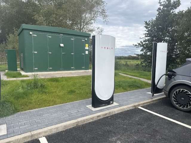 Tesla Supercharger in Carlisle United Kingdom of Great Britain and Northern Ireland