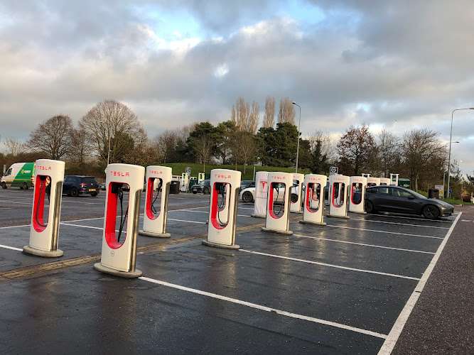 Tesla Supercharger EV Charging Station at 30 Sandygate Roundabout