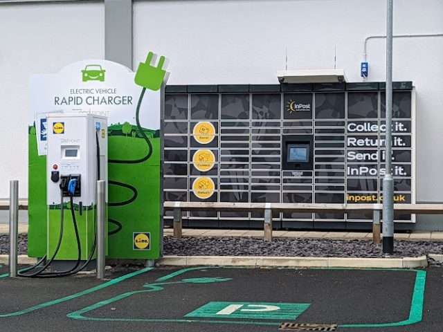 Pod Point Charging Station in Evesham United Kingdom of Great Britain and Northern Ireland