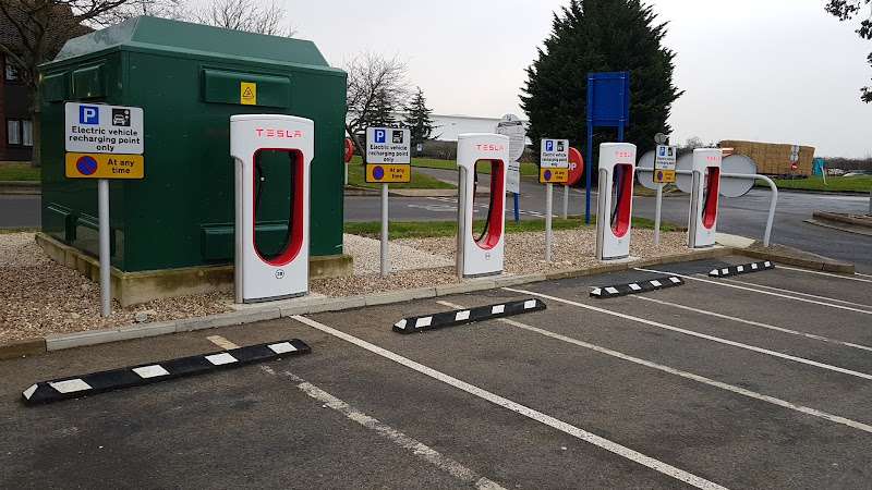Tesla Supercharger EV Charging Station at Gonerby Moor