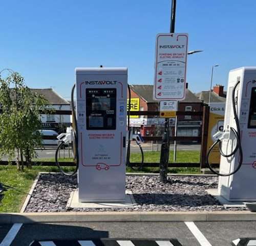 InstaVolt Charging Station in Manchester United Kingdom of Great Britain and Northern Ireland