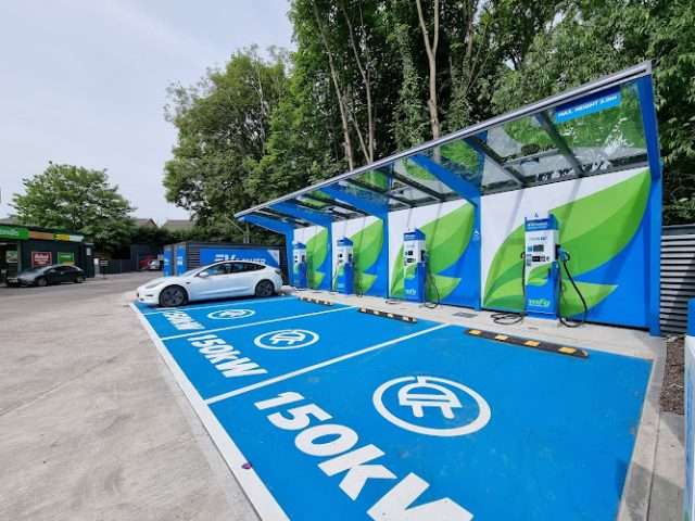 EV Power Charging Station in Manchester United Kingdom of Great Britain and Northern Ireland