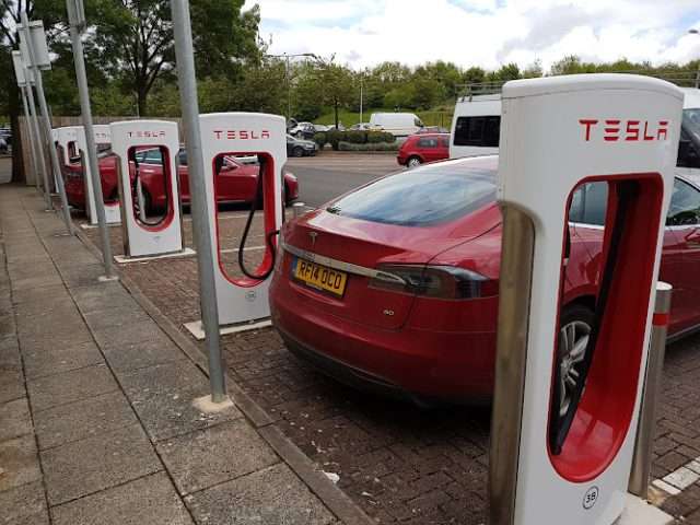 Tesla Supercharger in Oxford United Kingdom of Great Britain and Northern Ireland
