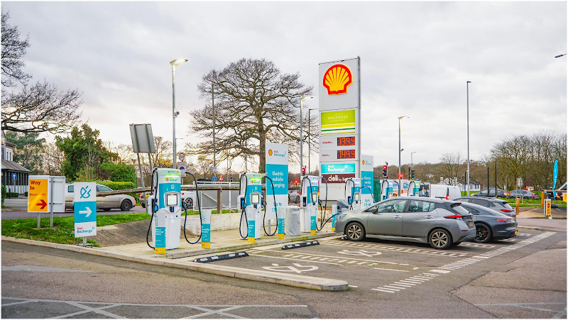 Shell Recharge Charging Station EV Charging Station at Road