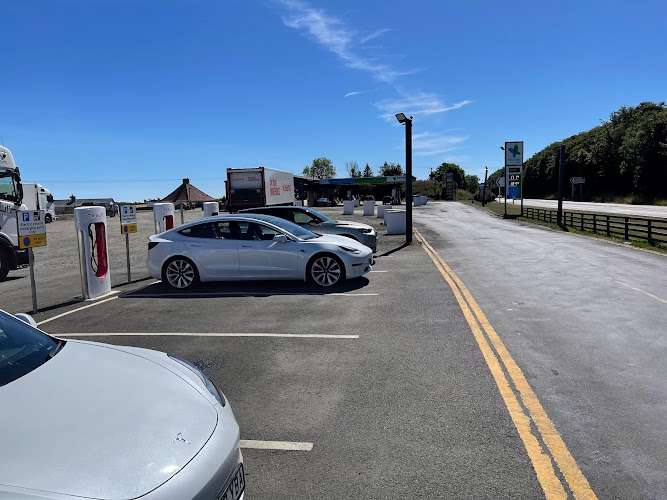 Tesla Supercharger EV Charging Station at Motel