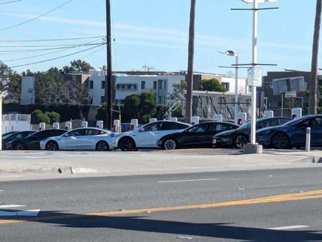 Tesla Supercharger in Santa Monica California
