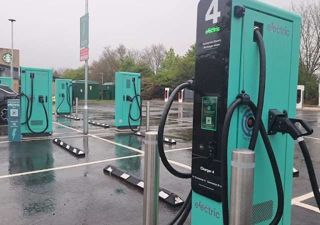 Applegreen Electric Charging Station in Stansted United Kingdom of Great Britain and Northern Ireland