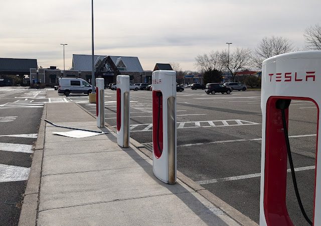 Tesla Supercharger in Jim Thorpe Pennsylvania
