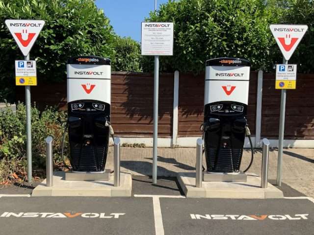 InstaVolt Charging Station in Manchester United Kingdom of Great Britain and Northern Ireland