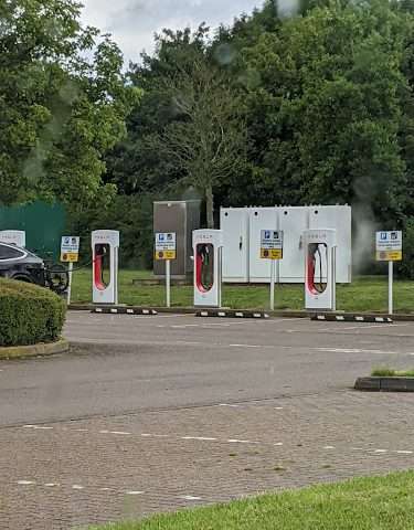 Tesla Supercharger in Warwick United Kingdom of Great Britain and Northern Ireland
