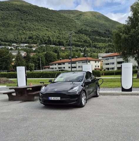 Tesla Supercharger in Nordfjordeid Norway 6770