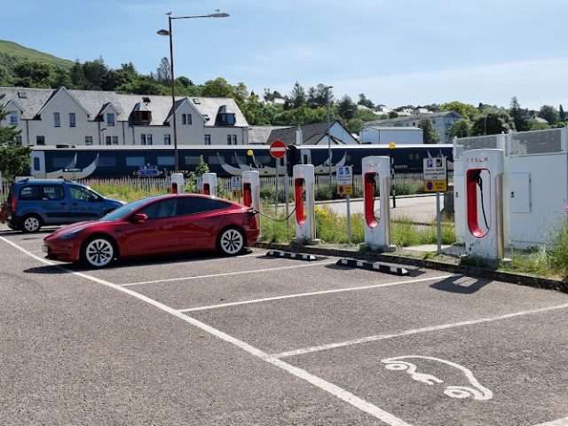 Tesla Supercharger in Fort William United Kingdom of Great Britain and Northern Ireland
