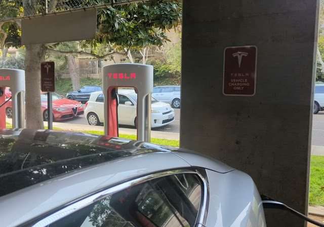 Tesla Supercharger in Solana Beach California
