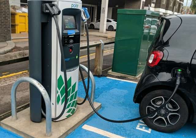 bp pulse Charging Station in Bedford United Kingdom of Great Britain and Northern Ireland