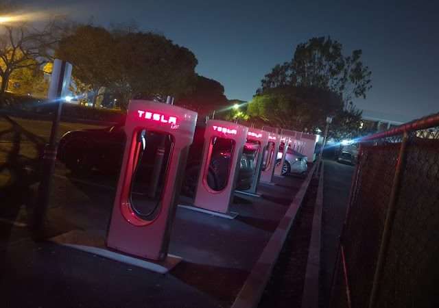 Tesla Supercharger in Newport Beach California