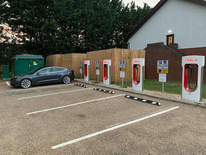 Tesla Supercharger EV Charging Station at Beveridge Wy.