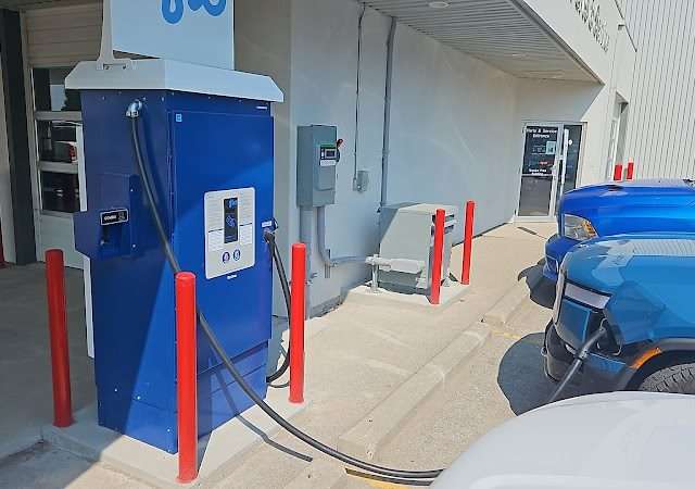 FLO Charging Station in Portage la Prairie Manitoba Canada