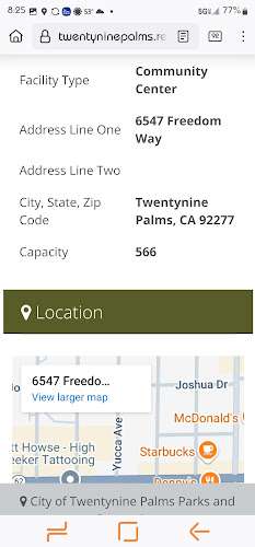 Twentynine Palms Community Center EV Charging Station at 6547 Freedom Wy