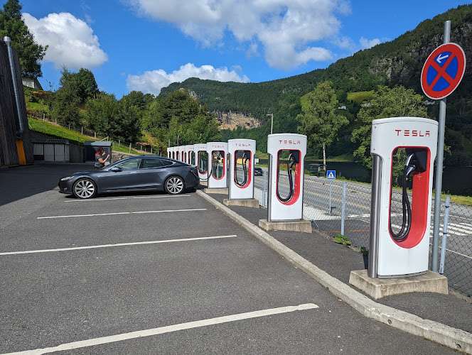 Tesla Supercharger EV Charging Station at Gamle Sandvenvegen 9