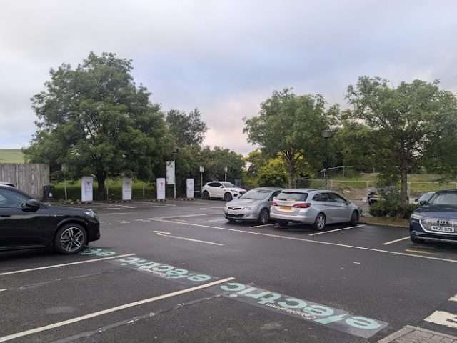 Tesla Supercharger in Biggar United Kingdom of Great Britain and Northern Ireland