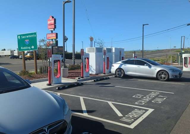 Tesla Supercharger in Woodland California
