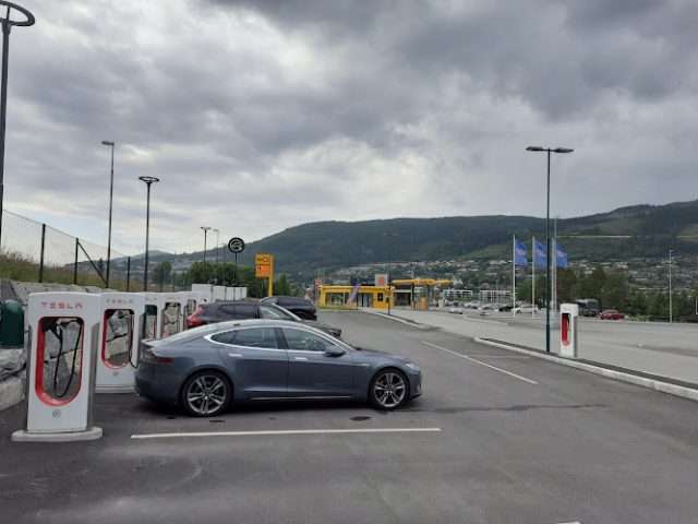 Tesla Supercharger in Volda Norway 6100