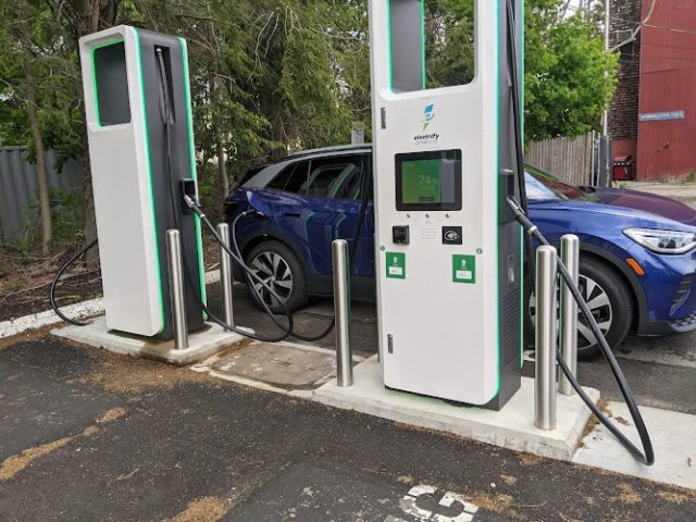 Electrify America Charging Station in Foxborough Massachusetts
