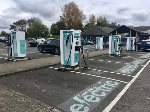 Applegreen Electric Charging Station in Dumfries United Kingdom of Great Britain and Northern Ireland