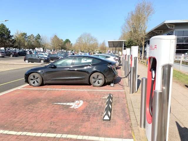 Tesla Supercharger in Birmingham United Kingdom of Great Britain and Northern Ireland