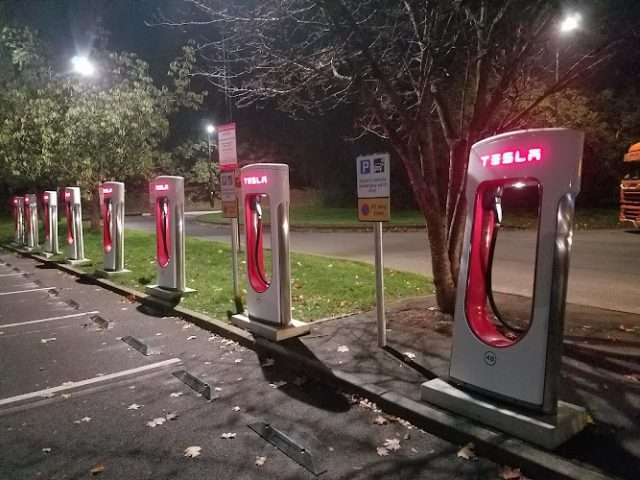 Tesla Supercharger in Bristol United Kingdom of Great Britain and Northern Ireland