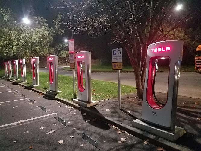 Tesla Supercharger EV Charging Station at M5 Junction 19
