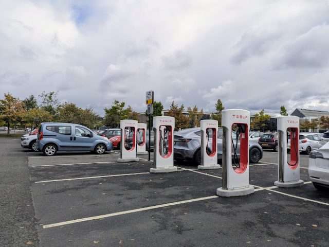 Tesla Supercharger in Brierley Hill United Kingdom of Great Britain and Northern Ireland
