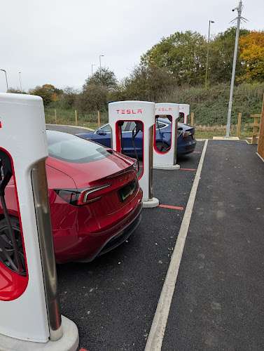 Tesla Supercharger EV Charging Station at A1(M)