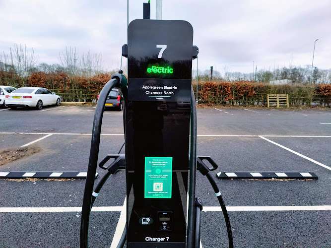 Applegreen Electric Charging Station EV Charging Station at Welcome Break Charnock Richard M6