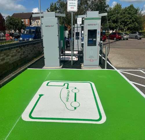 InstaVolt Charging Station in Hitchin United Kingdom of Great Britain and Northern Ireland