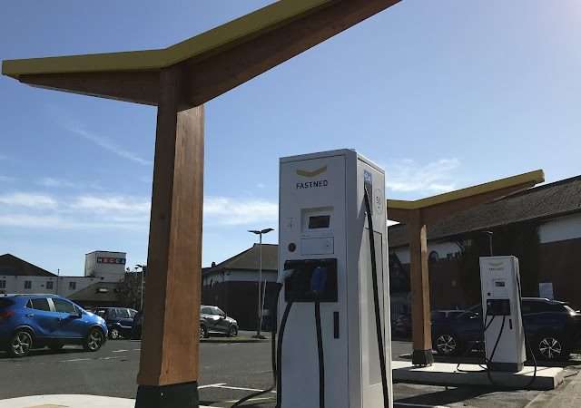 Fastned Charging Station in Blyth United Kingdom of Great Britain and Northern Ireland