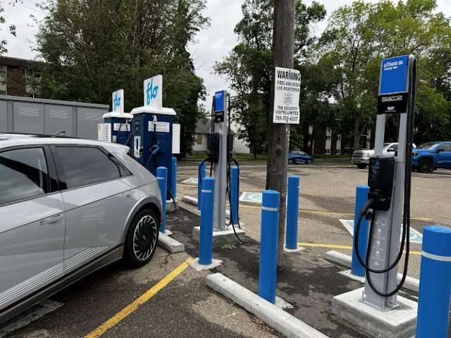 FLO Charging Station in Edmonton Alberta Canada