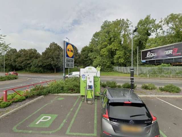 Lidl Charging Station in Newport United Kingdom of Great Britain and Northern Ireland