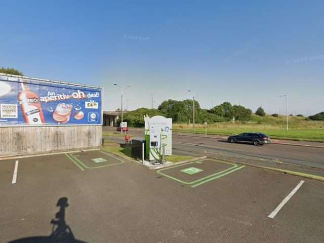 Pod Point Charging Station in Wallasey United Kingdom of Great Britain and Northern Ireland