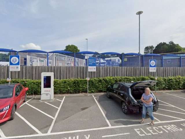 Pod Point Charging Station in Tavistock United Kingdom of Great Britain and Northern Ireland