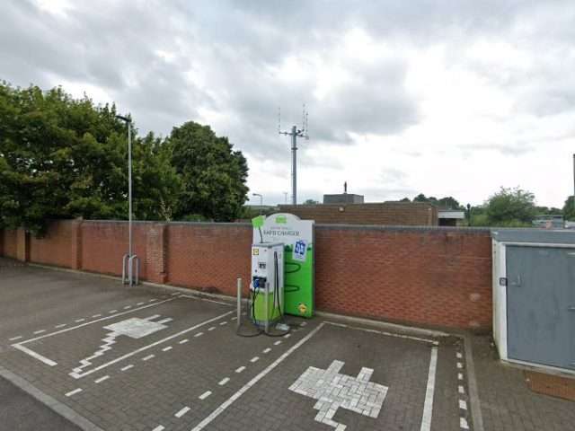 Pod Point Charging Station in Crook United Kingdom of Great Britain and Northern Ireland
