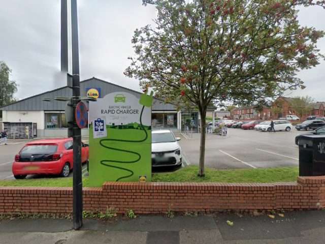 Lidl Charging Station in Wigan United Kingdom of Great Britain and Northern Ireland